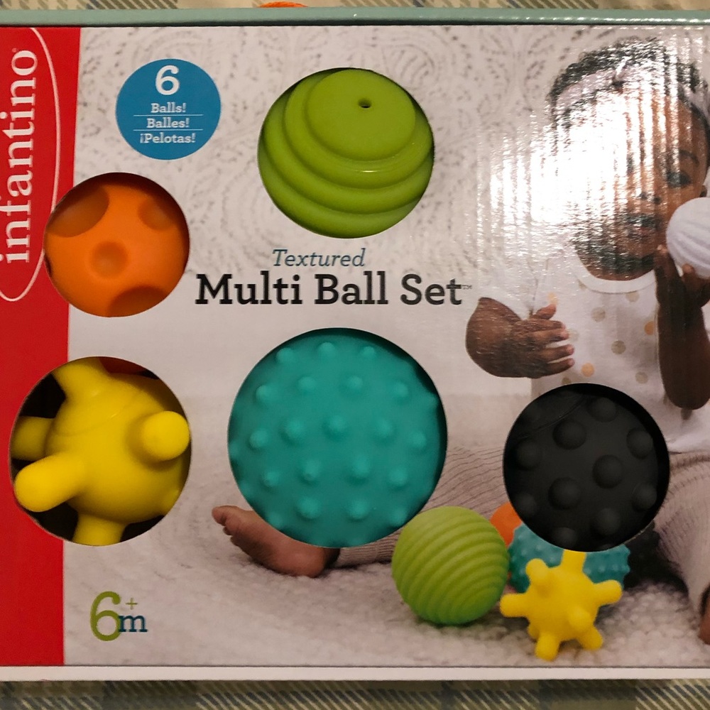 New Infantino 6 Multi Textured & Multi Colored Ball Set For Infants